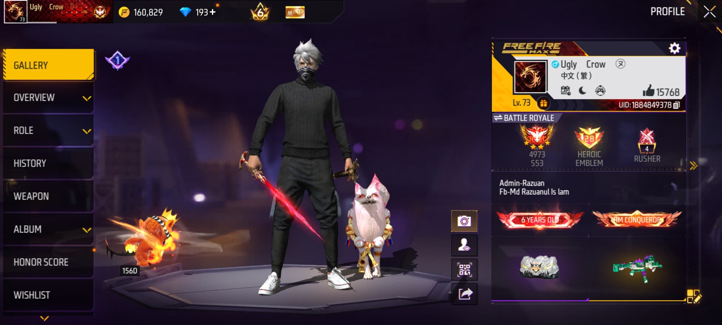 FREE FIRE account, Heroic