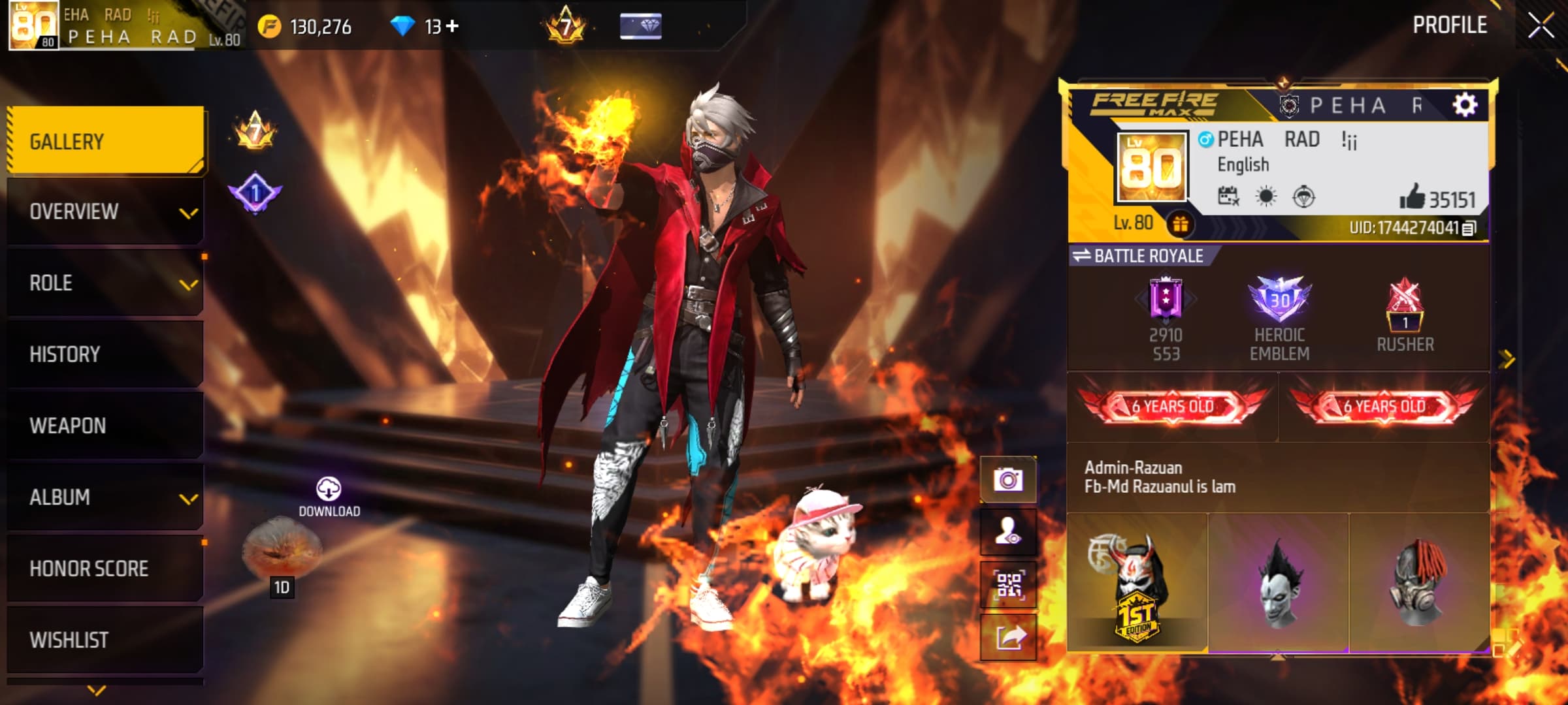 FREE FIRE account, Heroic
