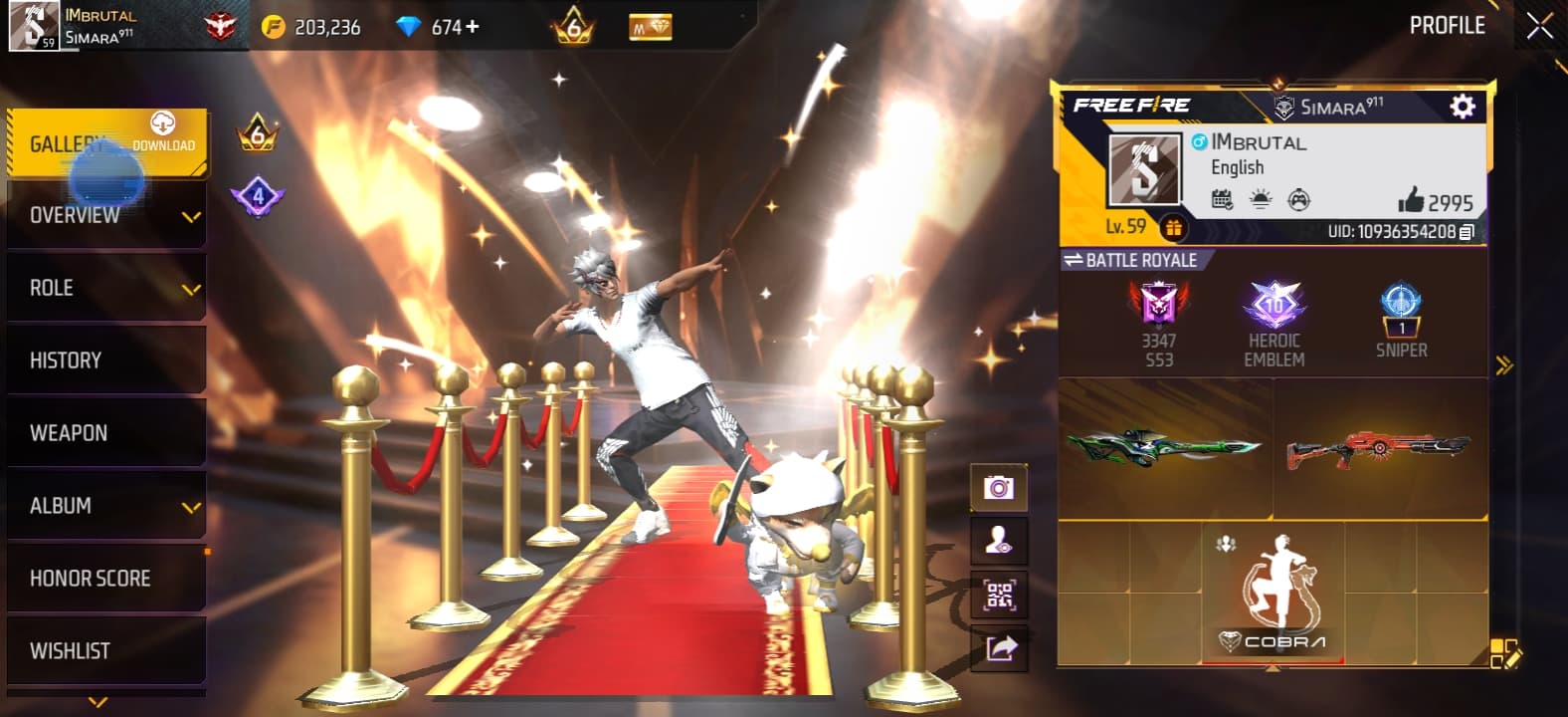 FREE FIRE account, Heroic